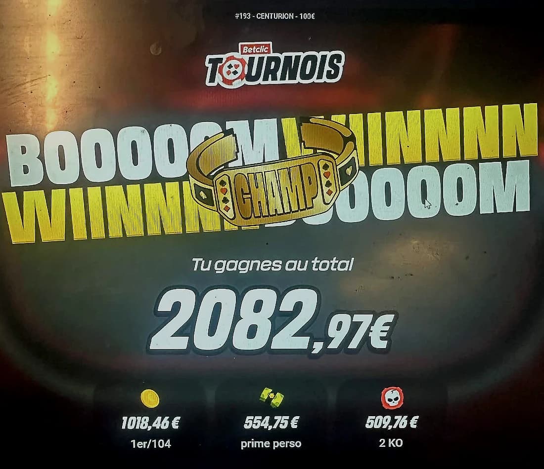 Résultat Betclic : Centurion #193 · 100 €